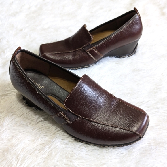 Bjorndal Shoes - Bjorndal Genuine Leather Brown Wedge Loafers Size 10